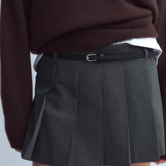 ZARA BOX PLEAT SKORT WITH BELT - Picture 2 of 5